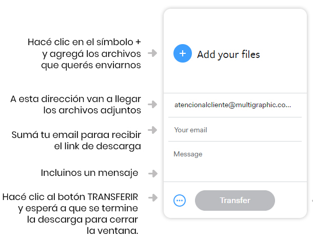 Envía tus archivos vía WeTransfer